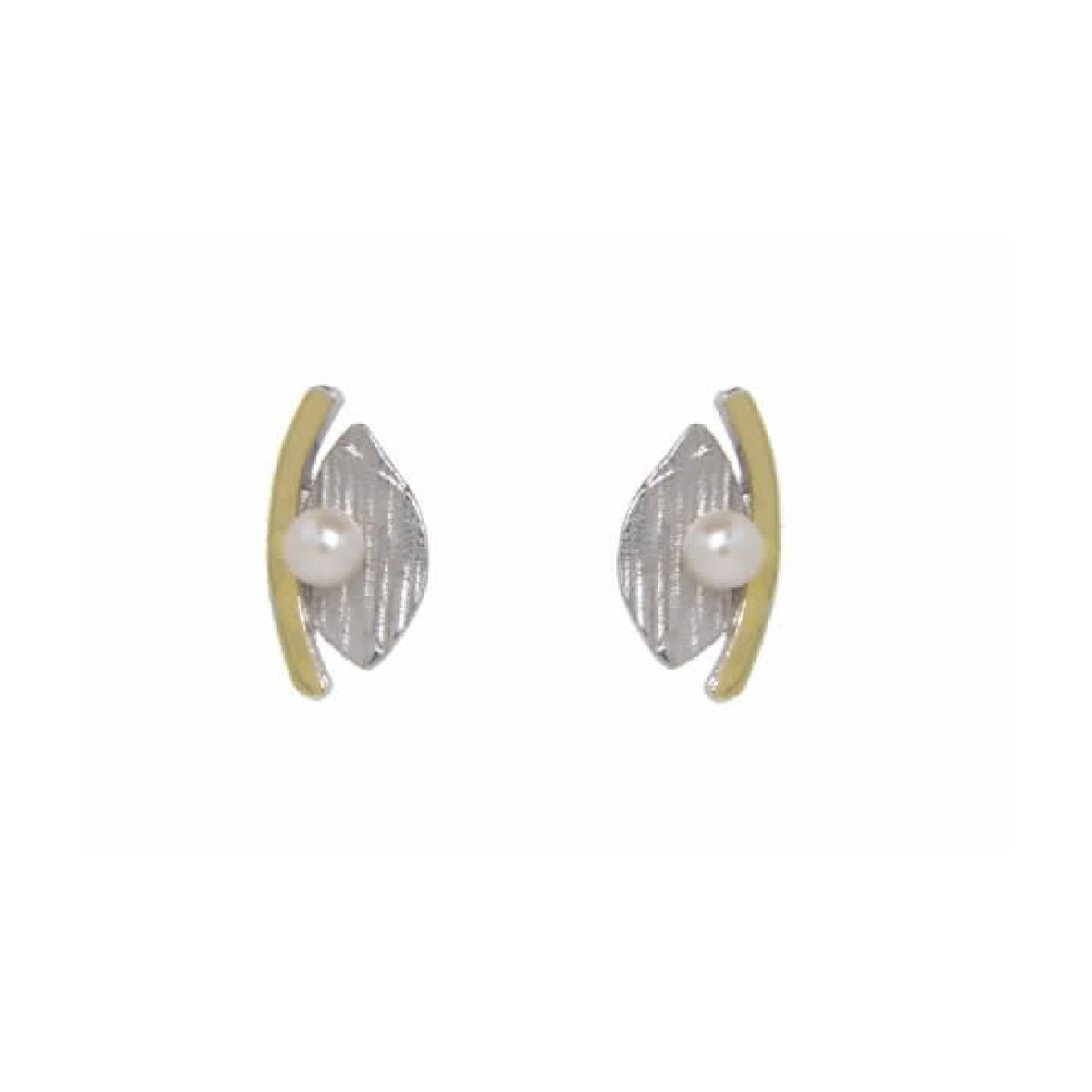 Pendientes de plata, oro y perla cultivada