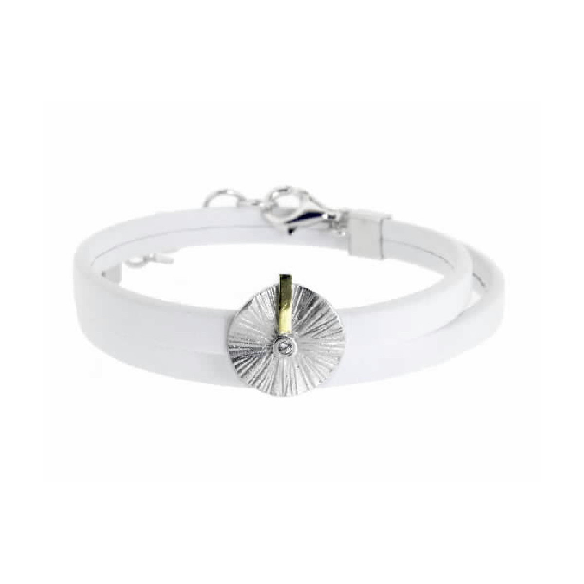 Pulsera de plata, oro y brillante