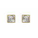 Pendientes de plata, oro y brillante