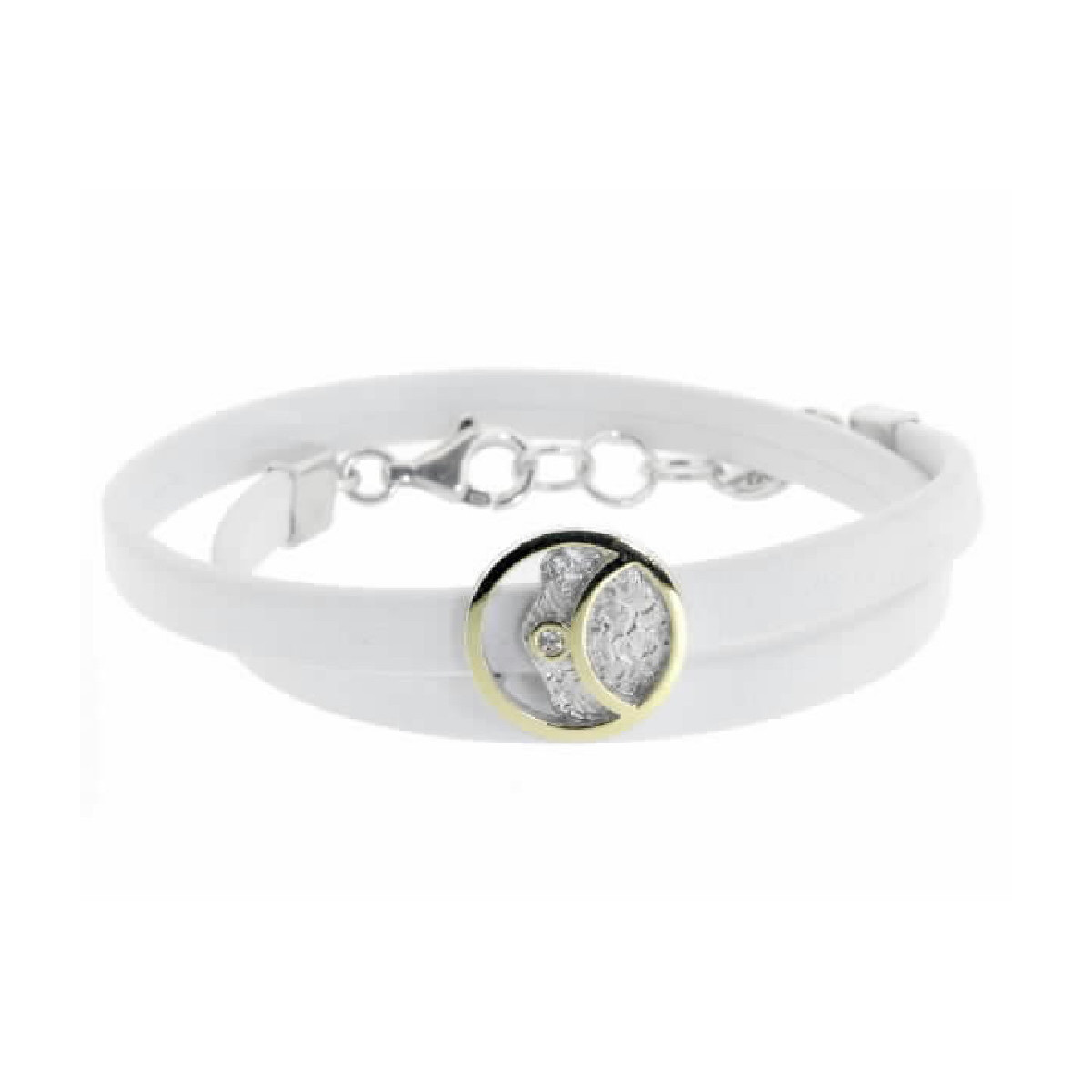 Pulsera de plata, oro y brillante