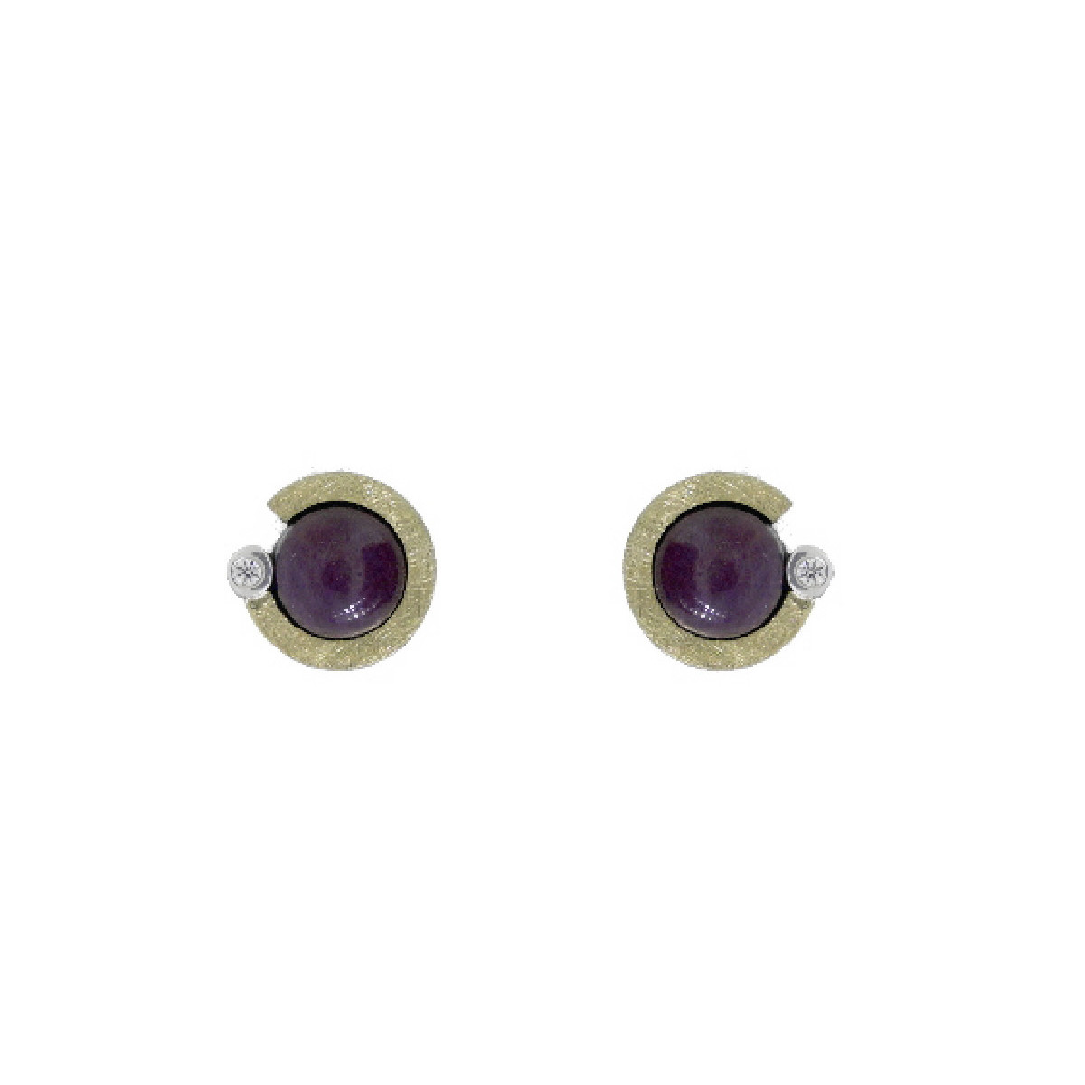 Pendientes de plata, oro, rubí y brillante