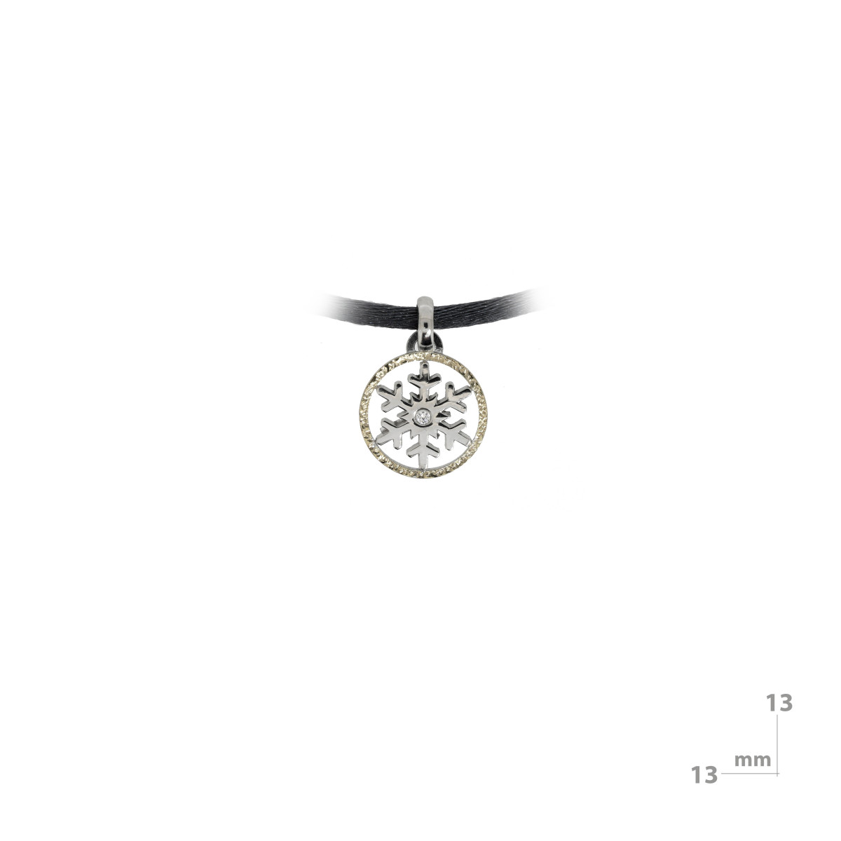 Colgante de plata, oro y brillante