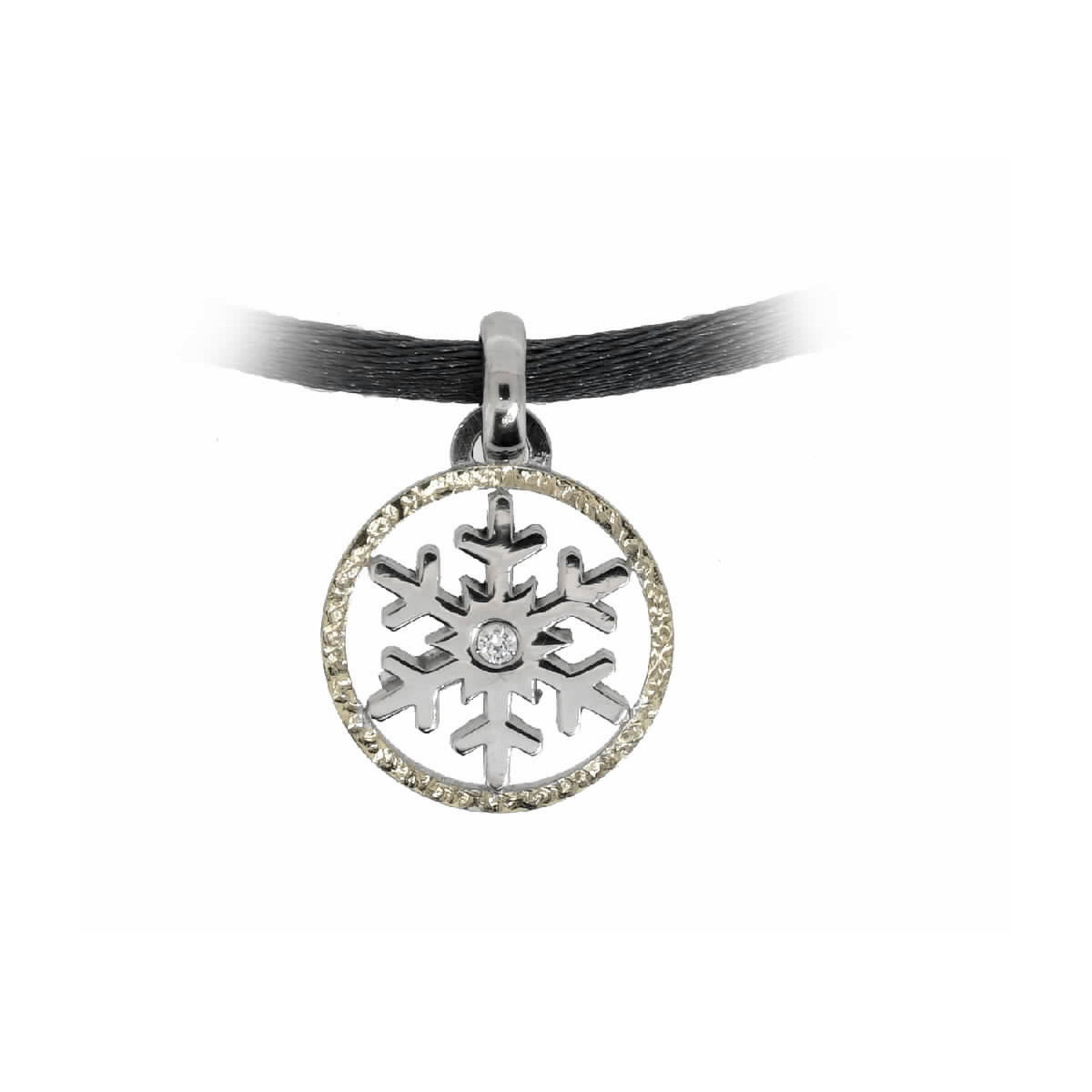 Colgante de plata, oro y brillante