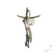 Silver, gold and baroque pearl pendant