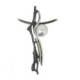 Silver, gold and baroque pearl pendant