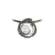 Silver, gold and cultured pearl pendant