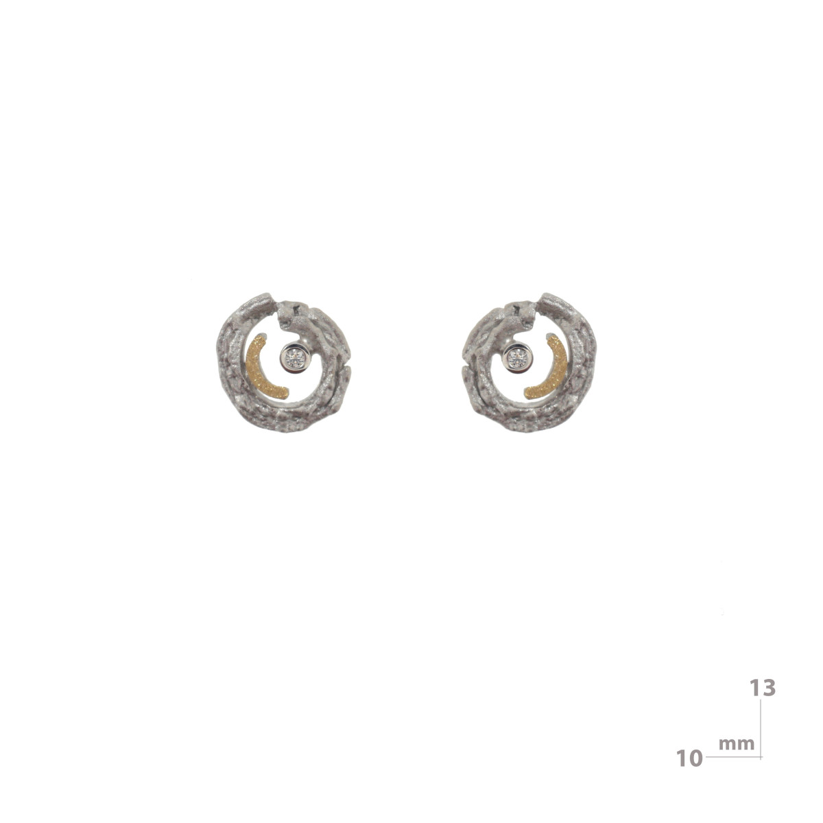 Arrecades de plata, or i brillant