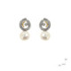 Pendientes de plata, oro, perla cultivada y DIAMANT  LAB
