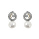 Pendientes de plata, oro, perla cultivada y brillante