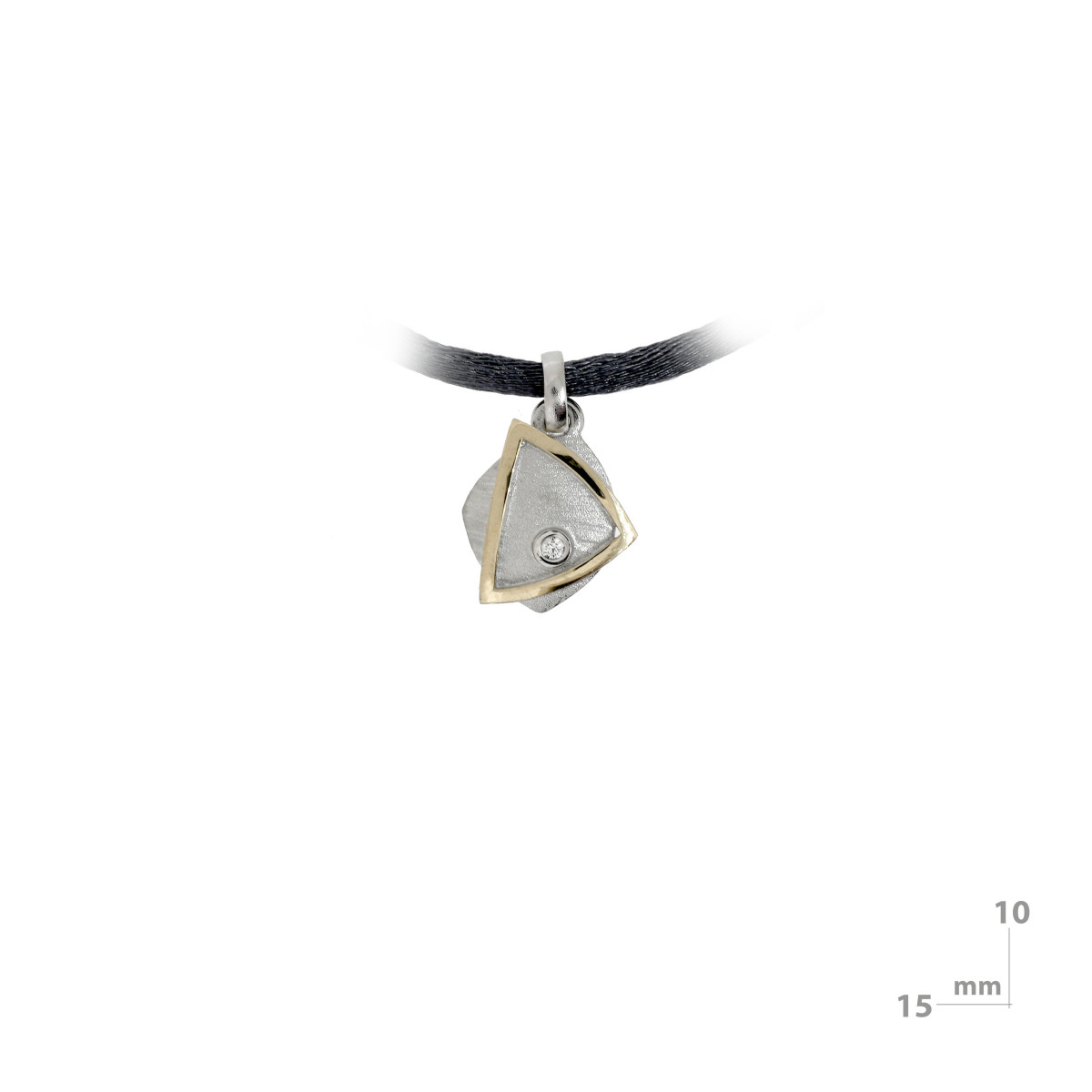 Colgante de plata, oro y brillante