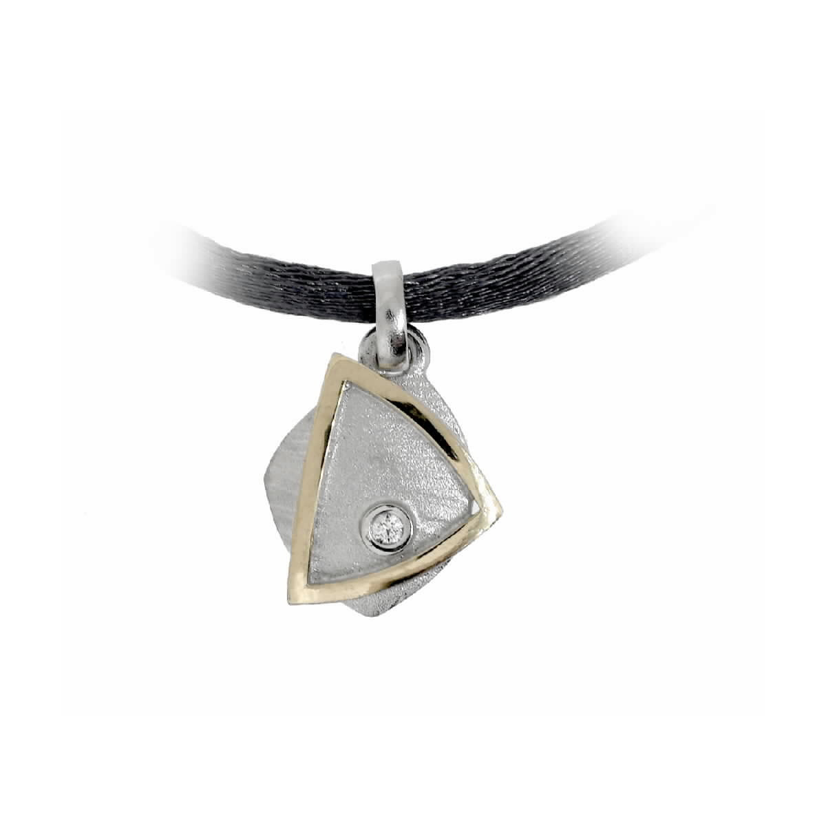 Colgante de plata, oro y brillante
