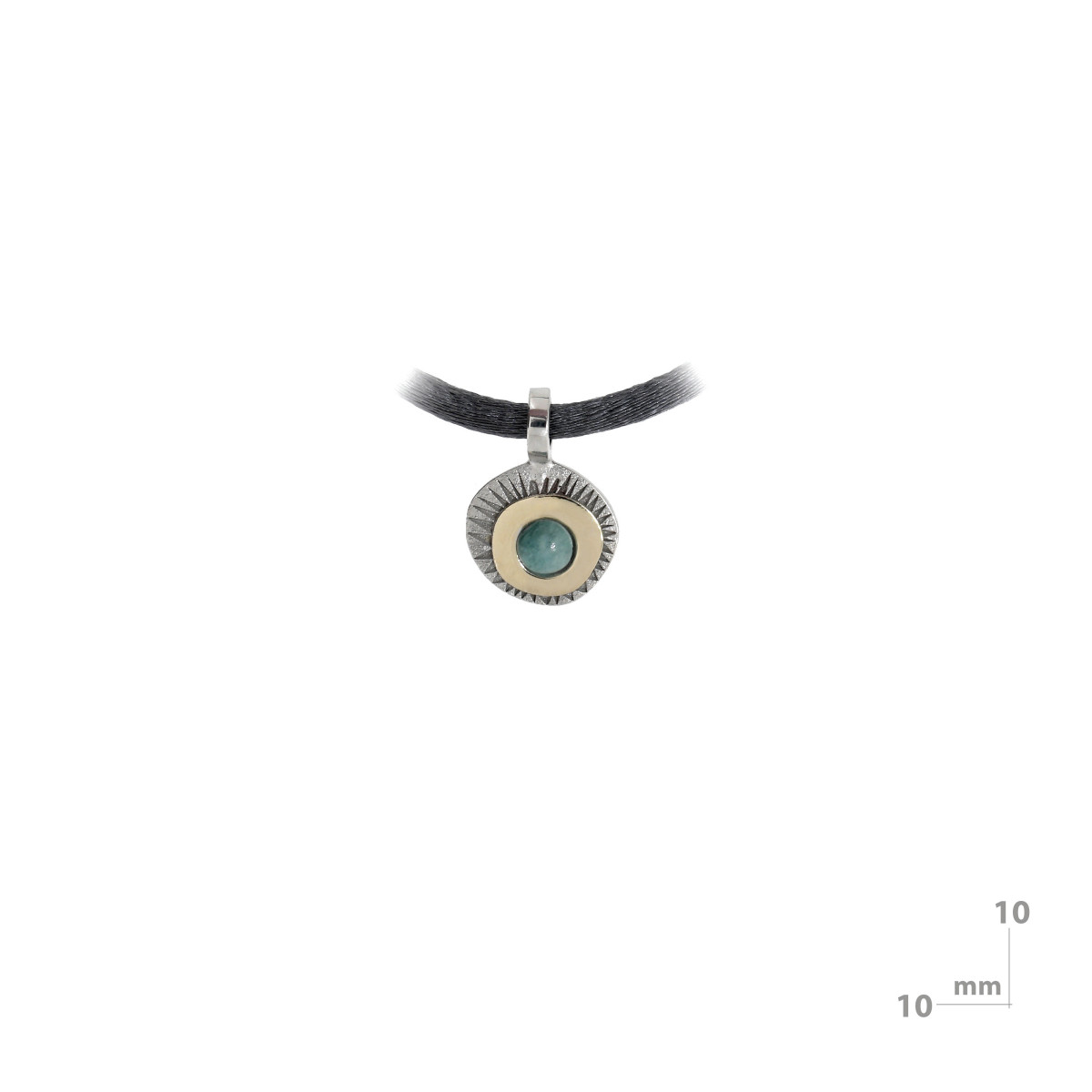 Colgante de plata, oro y amazonita