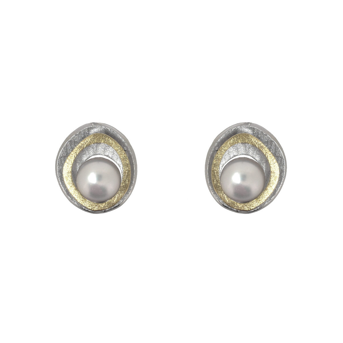 Arrecades de plata, or i perla cultivada
