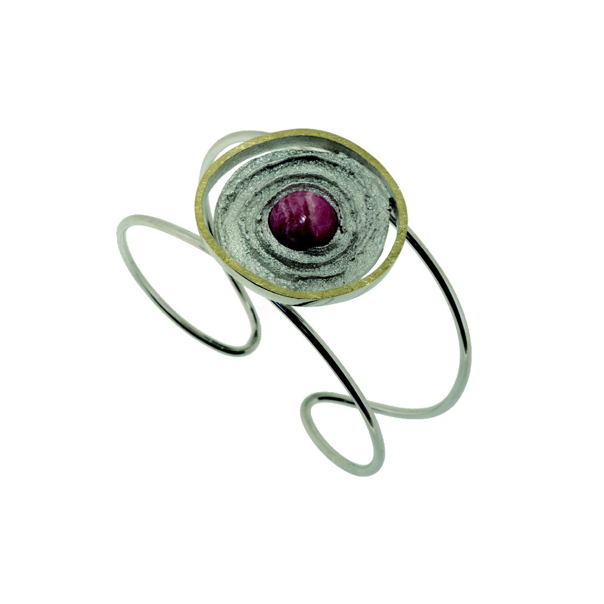 Silver, gold and rhodochrosite slave