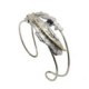 Pulsera de plata, oro, zafiro y brillante