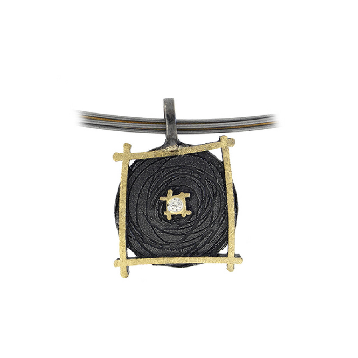Silver, gold and brilliant pendant