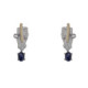 Silver, gold, sapphire and brilliant ring