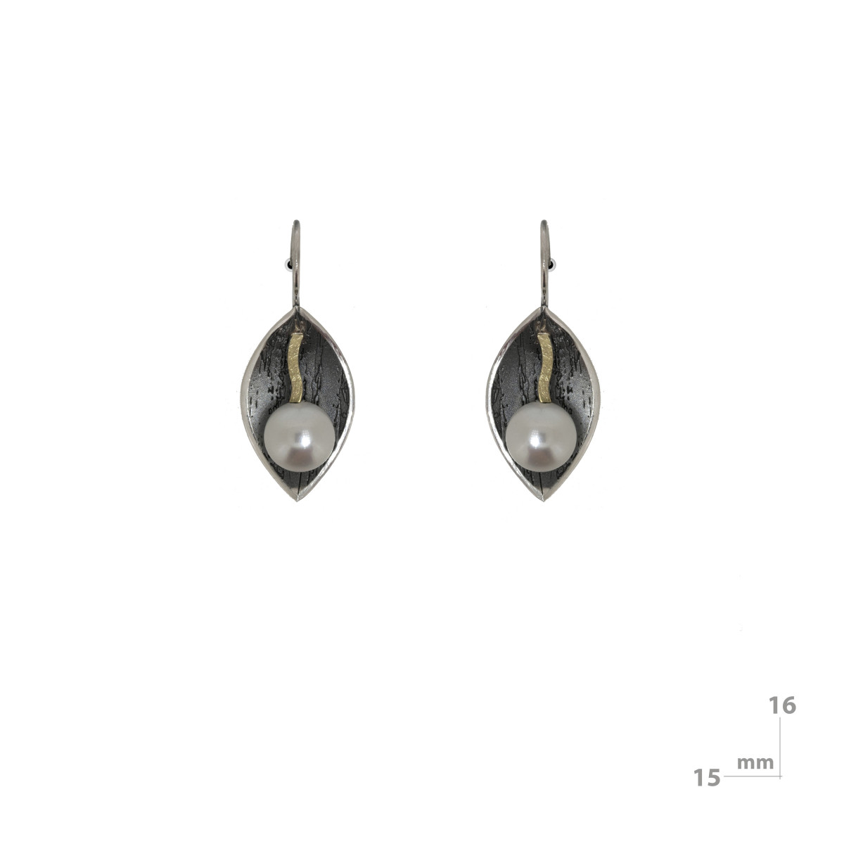 Arracades de plata, or i perla