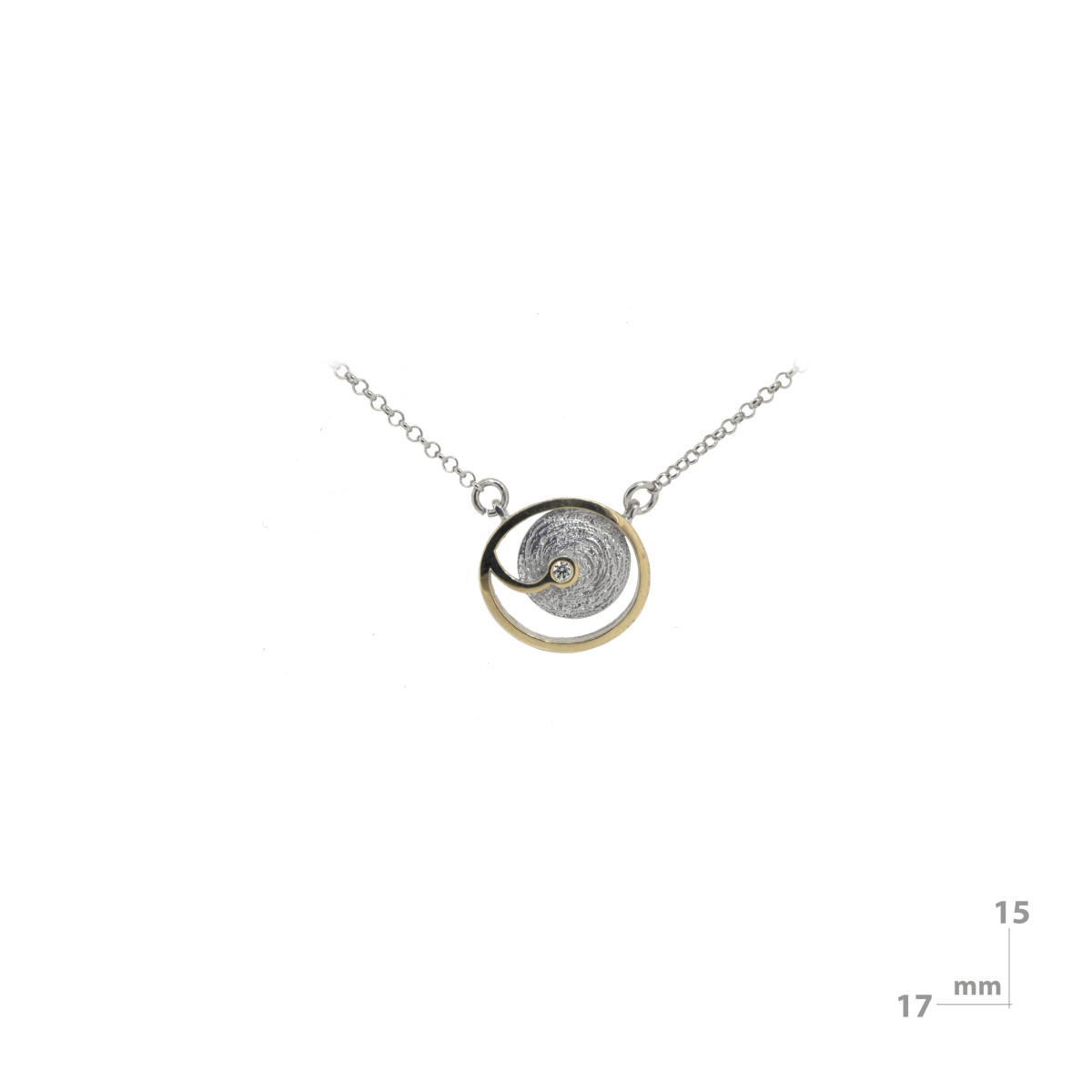 Colgante de plata, oro y brillante