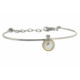 Pulsera de plata, oro, perla cultivada y brillante