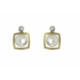 Pendientes de plata, oro, perla cultivada y brillante