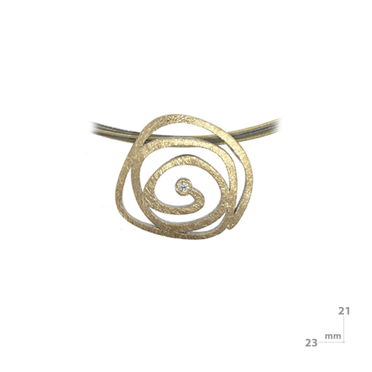 Silver, gold and brilliant pendant