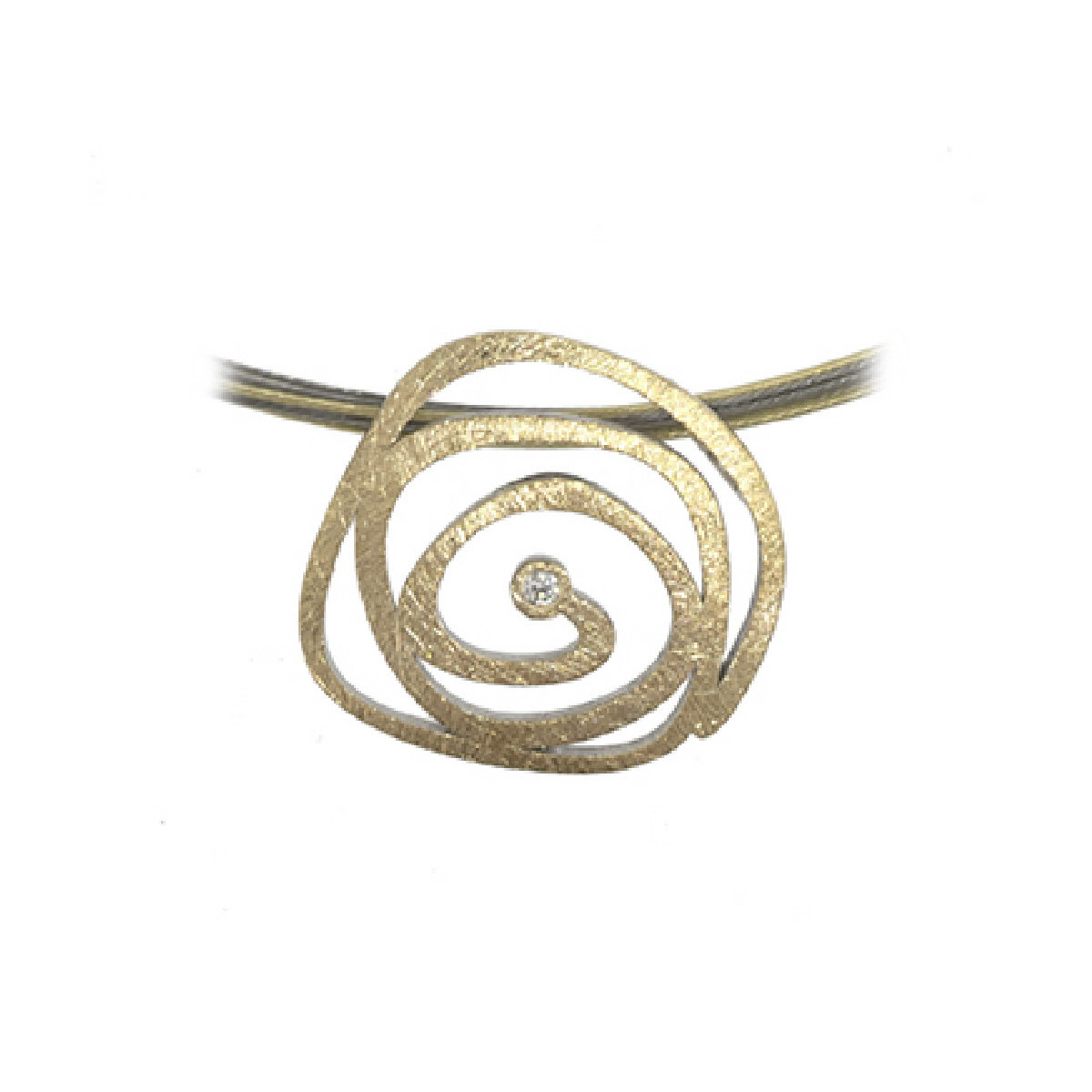 Silver, gold and brilliant pendant
