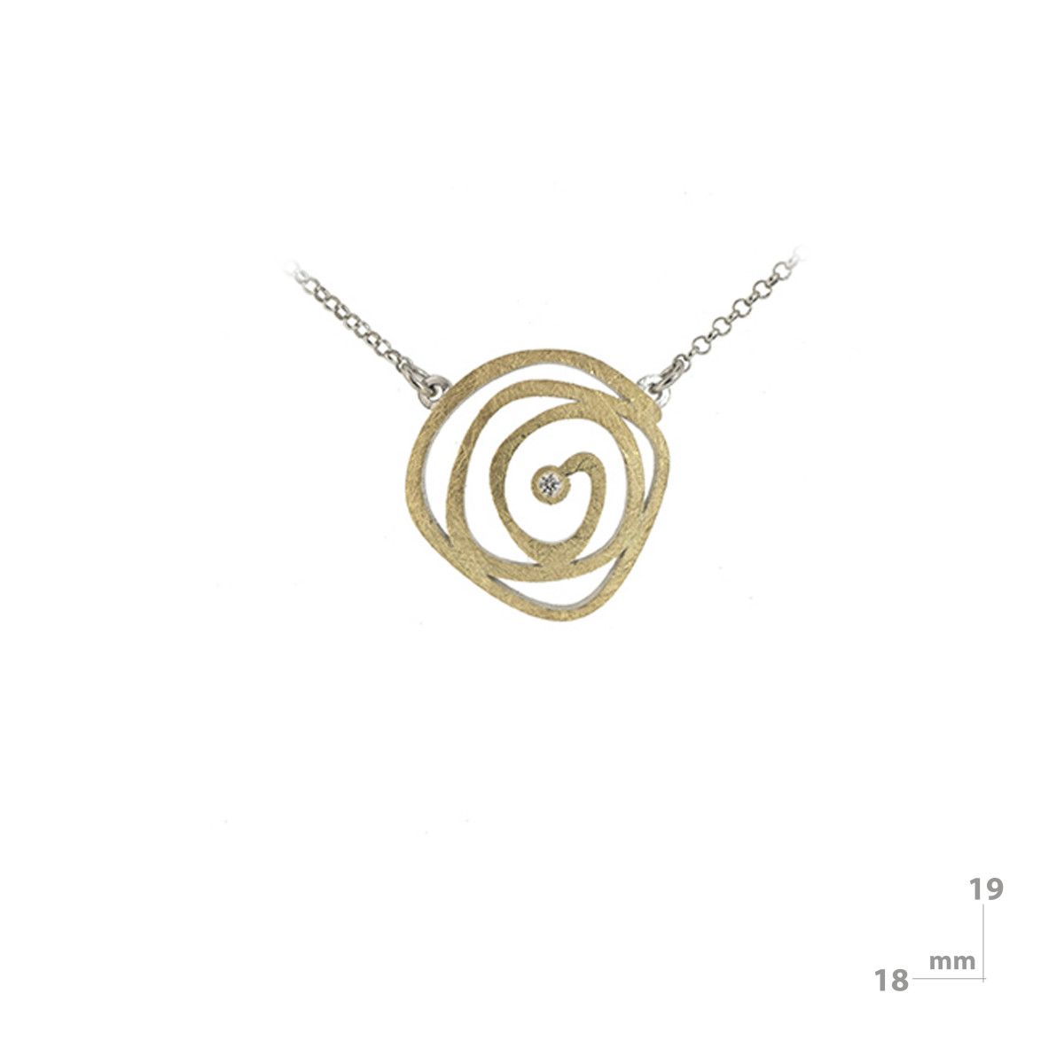 Silver, gold and brilliant pendant