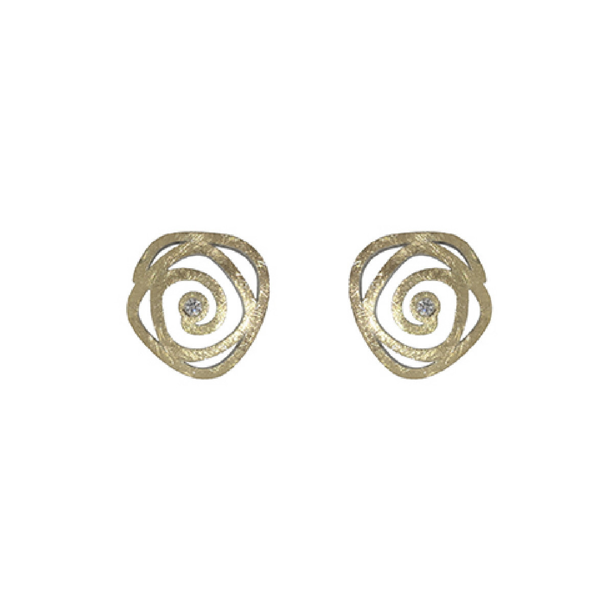 Silver, gold and brilliant earrings
