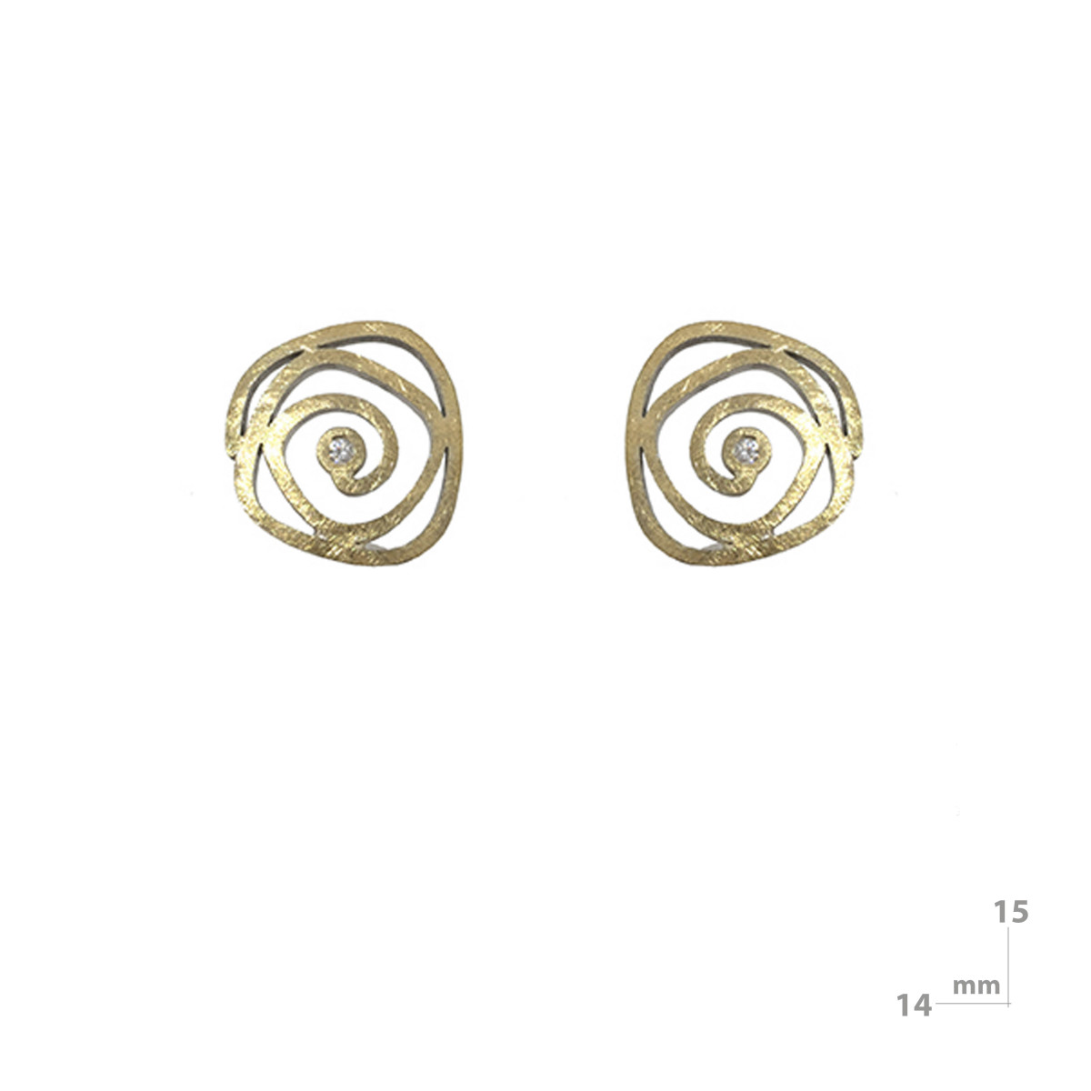 Silver, gold and brilliant earrings