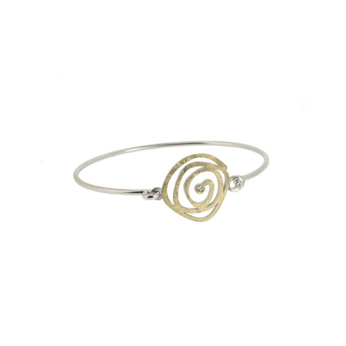 Pulsera de plata, oro y brillante