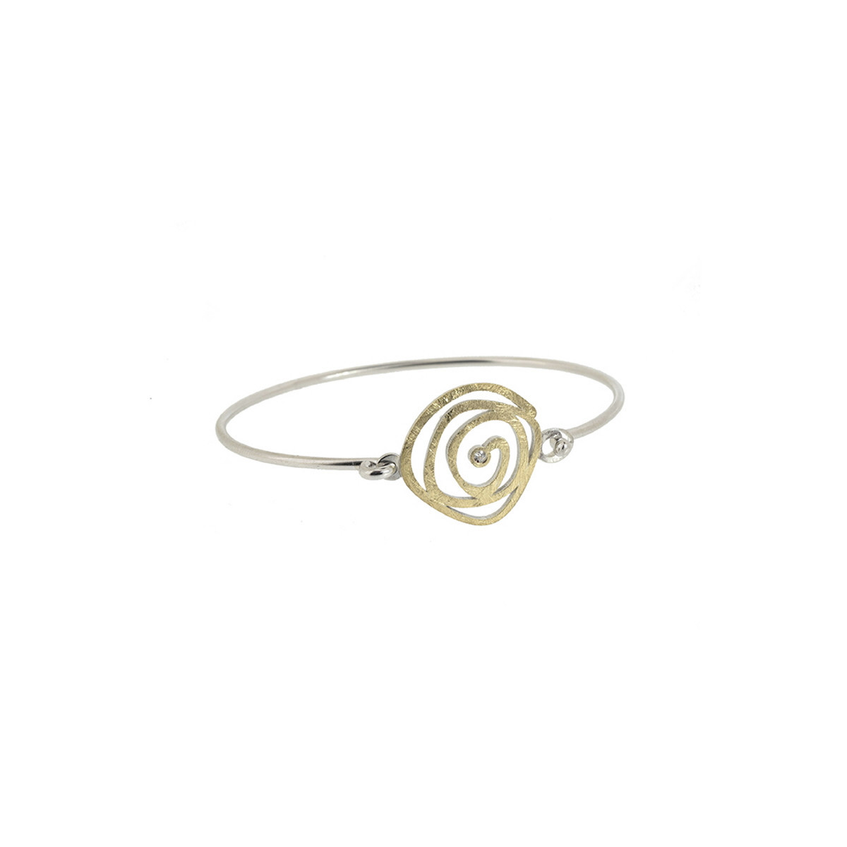Silver, gold and brilliant earrings