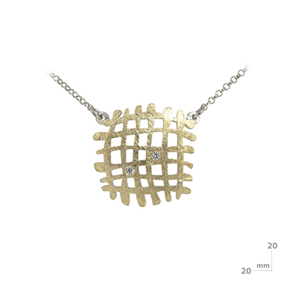 Colgante de plata, oro y brillante