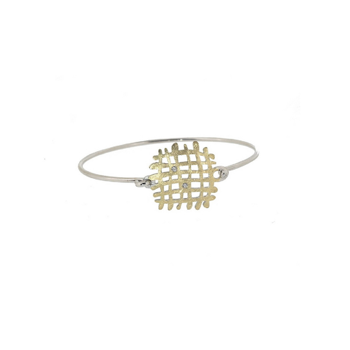 Pulsera de plata, oro y brillante