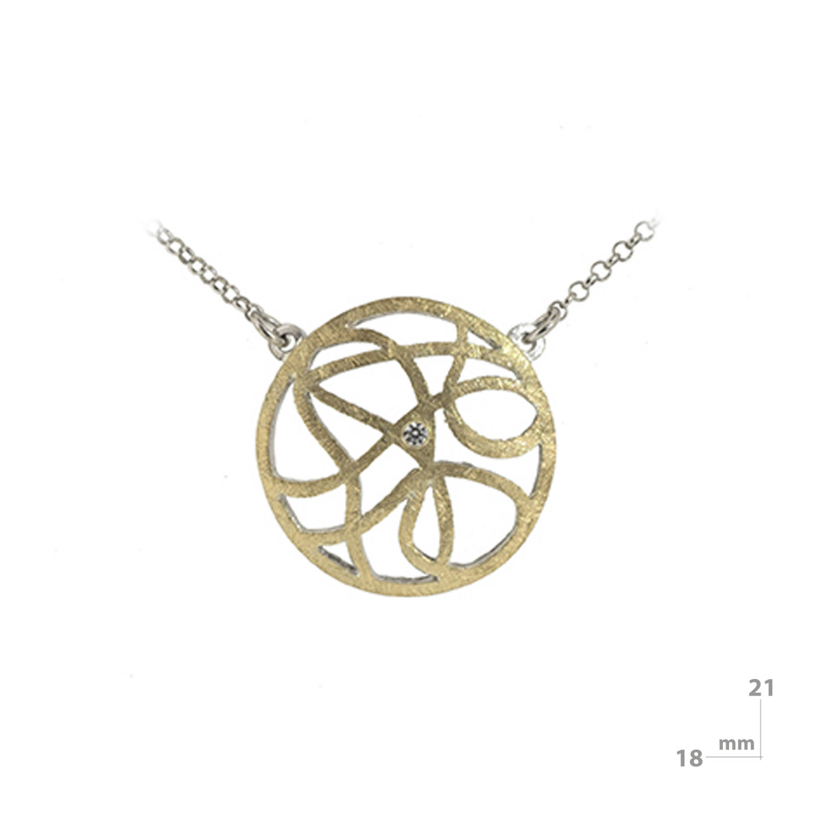 Pendant made of silver, 18k gold and brilliant