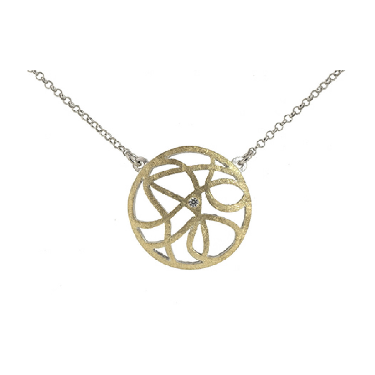 Pendant made of silver, 18k gold and brilliant