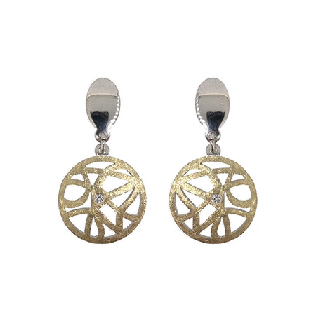 Arrecades de plata, or i brillant