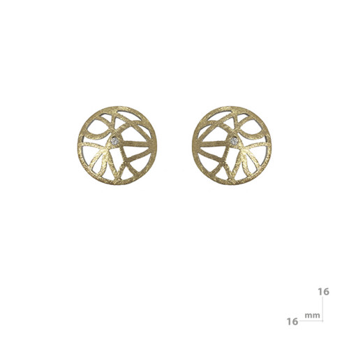 Silver, gold and brilliant earrings