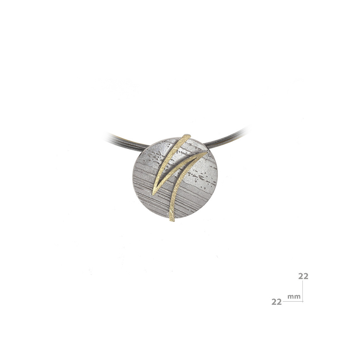 Colgante de plata y oro