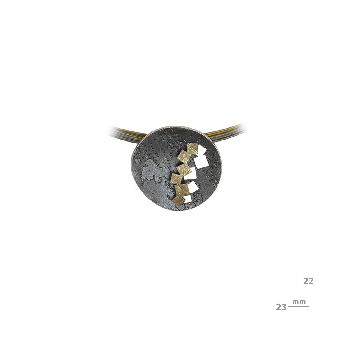 Colgante de plata y oro