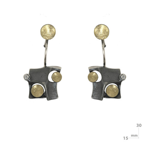 Arrecades de plata, or i brillant