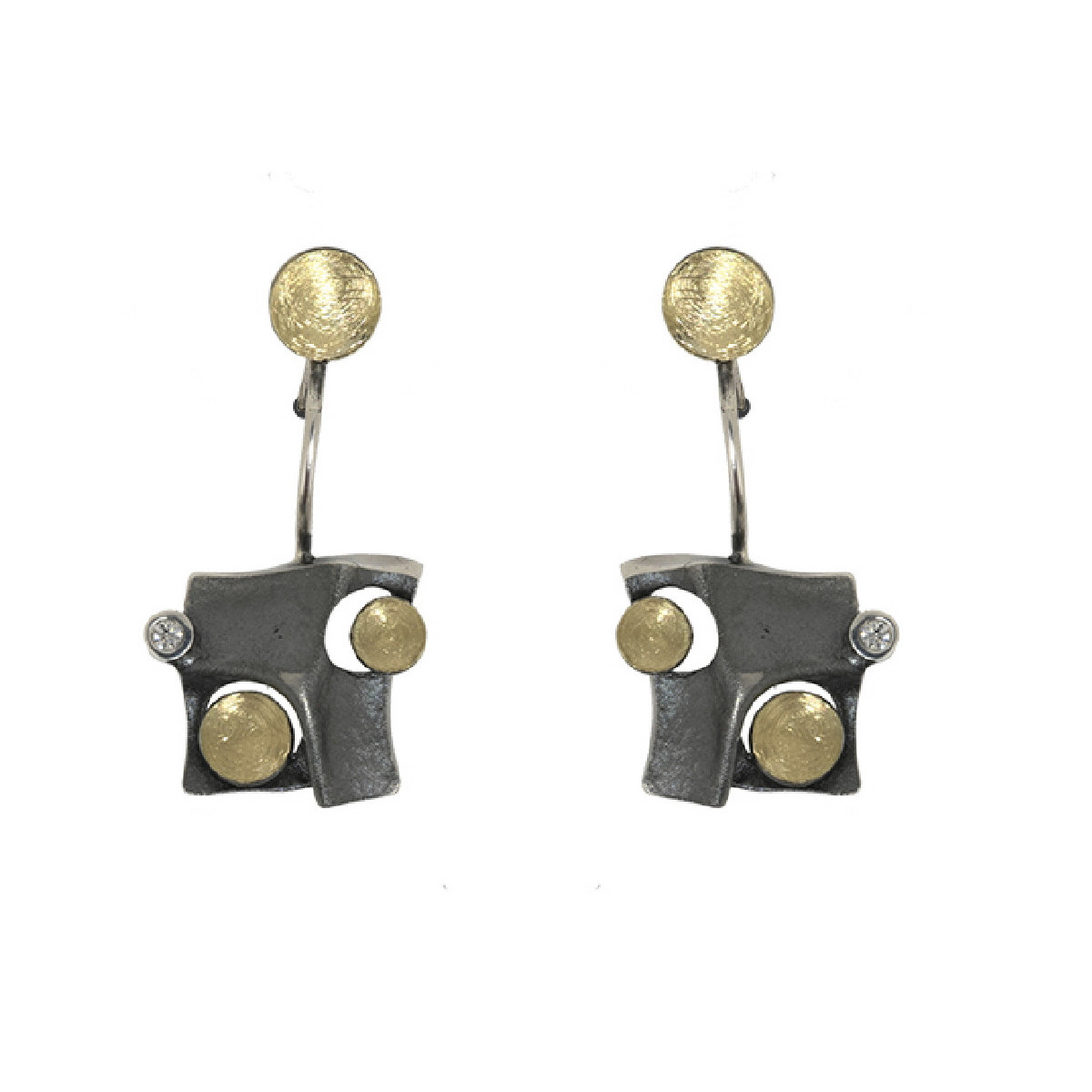 Arrecades de plata, or i brillant