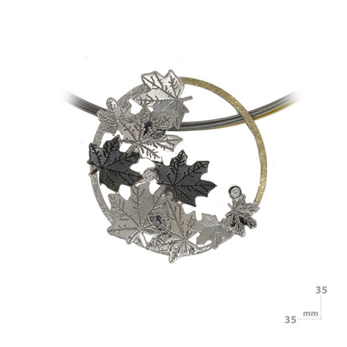 Pendant made of silver, 18k gold and DIAMOND LAB