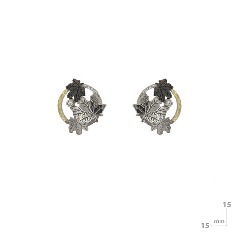 Silver, gold and DIAMOND LAB earrings