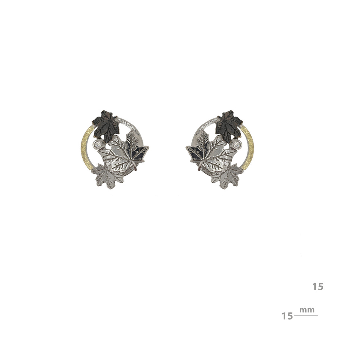 Arrecades de plata, or i brillant