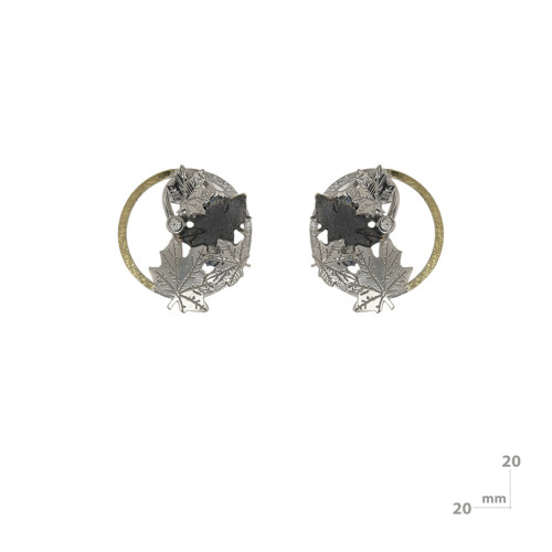 Silver, gold and DIAMOND LAB earrings