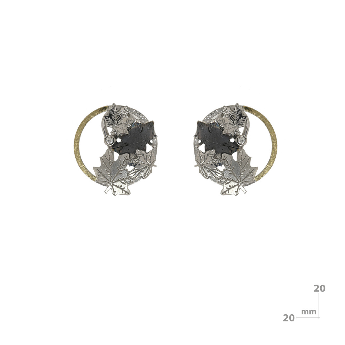 Arrecades de plata, or i brillant