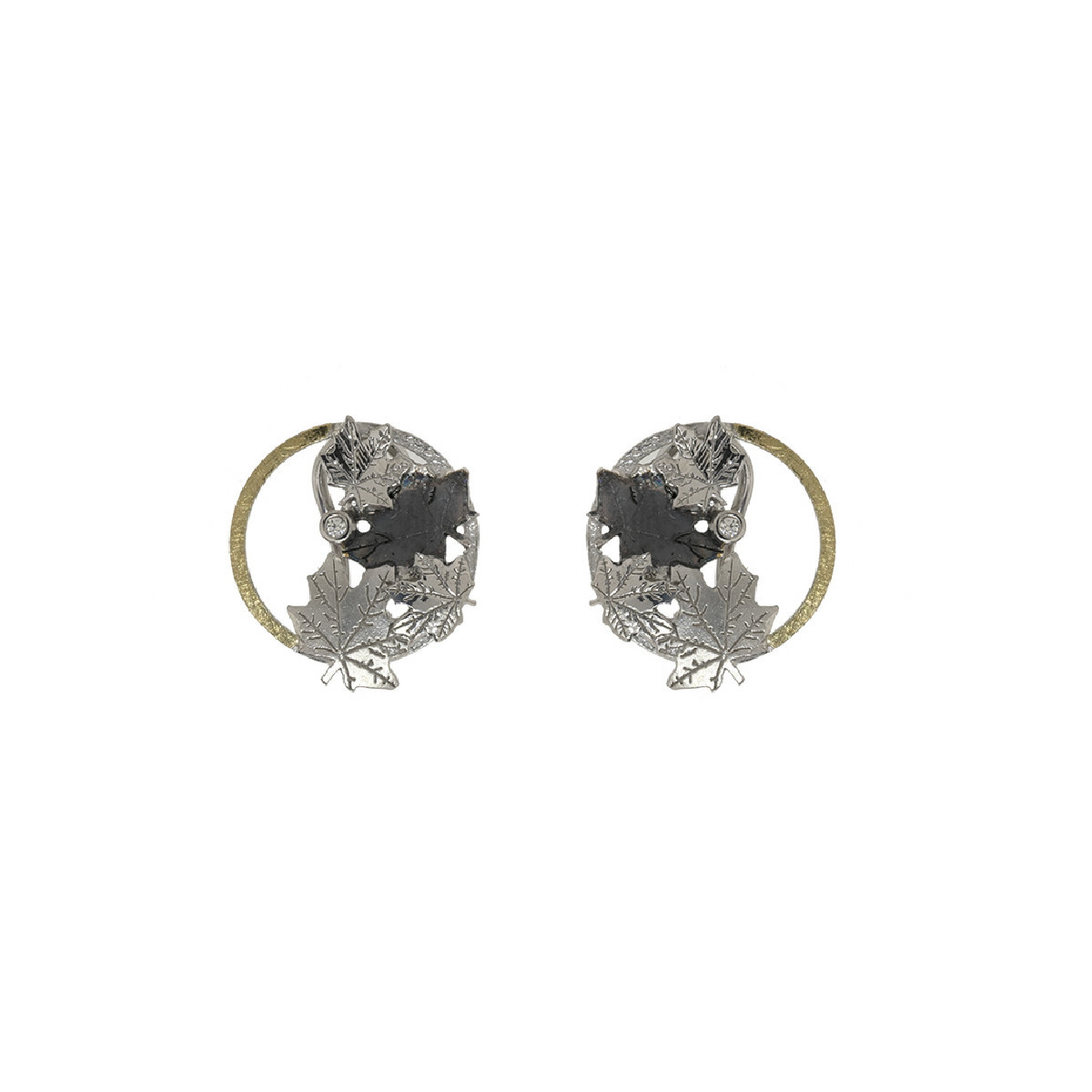 Arrecades de plata, or i brillant