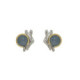 Pendientes de plata, oro y aguamarina
