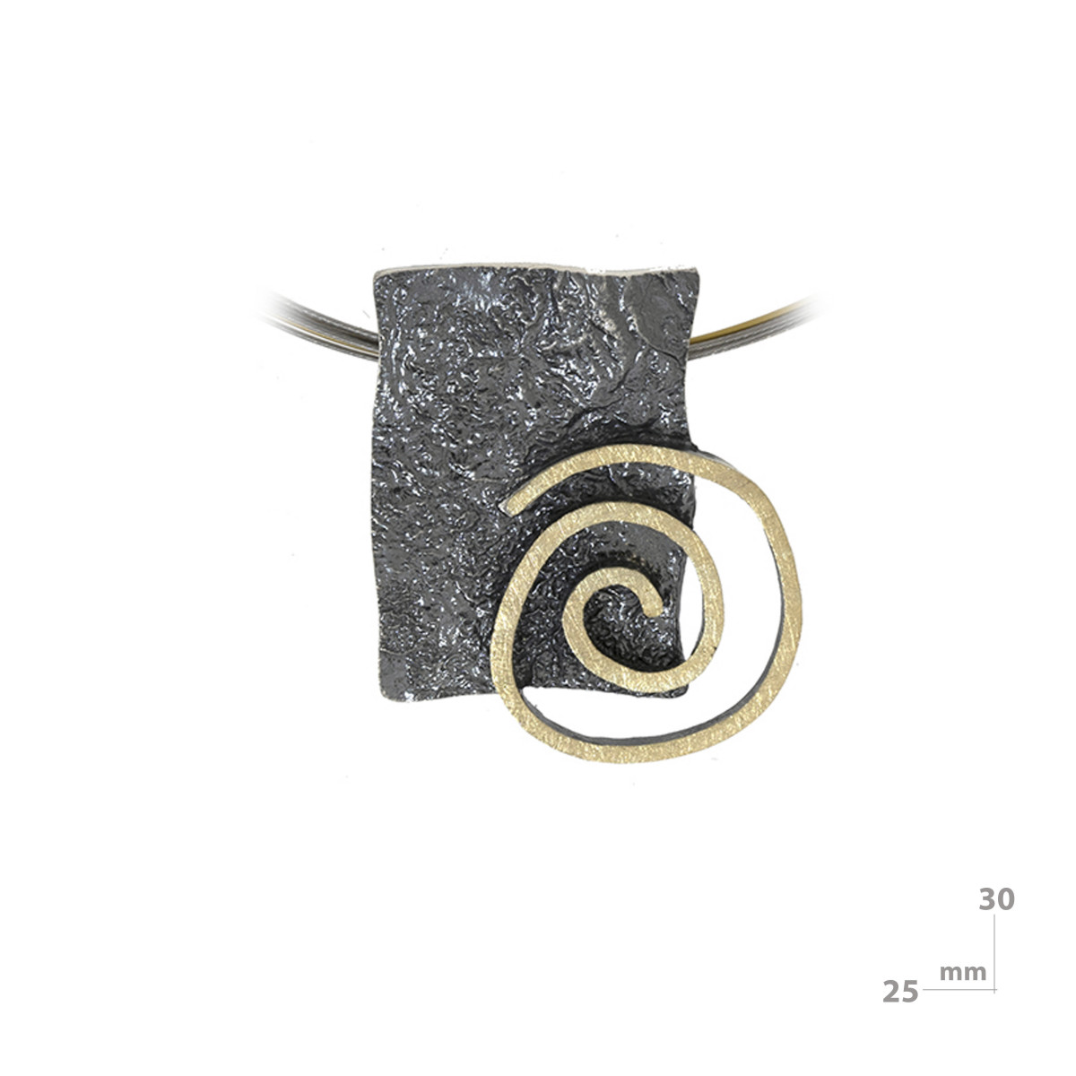 Colgante de plata y oro